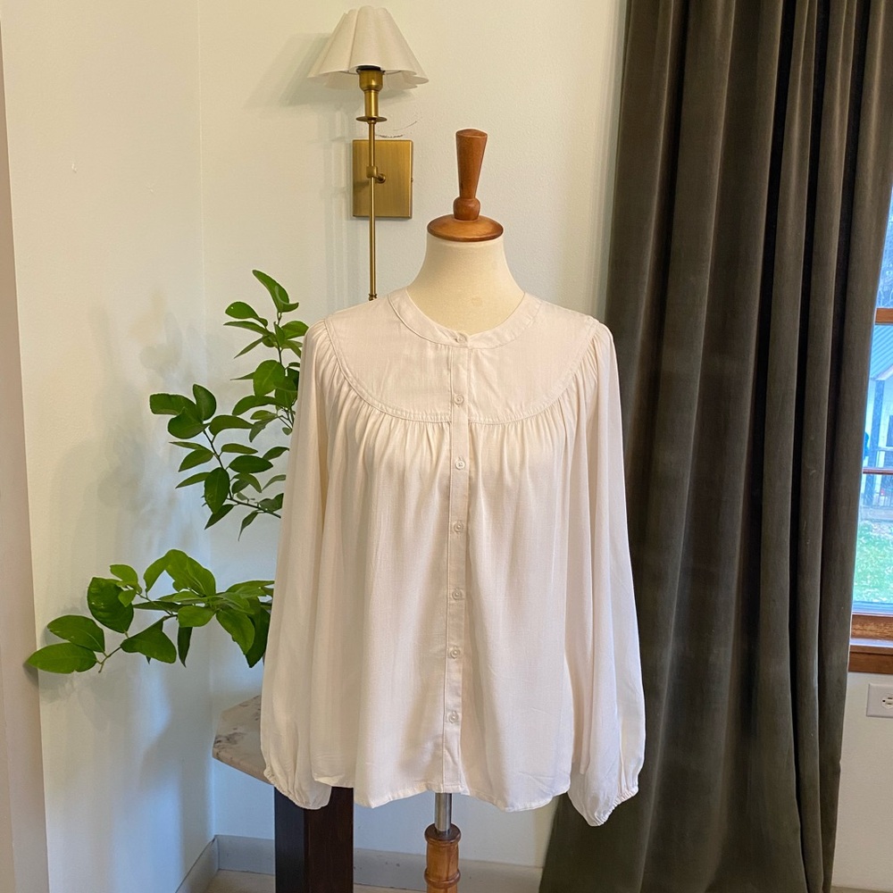 Cream Peasant Blouse